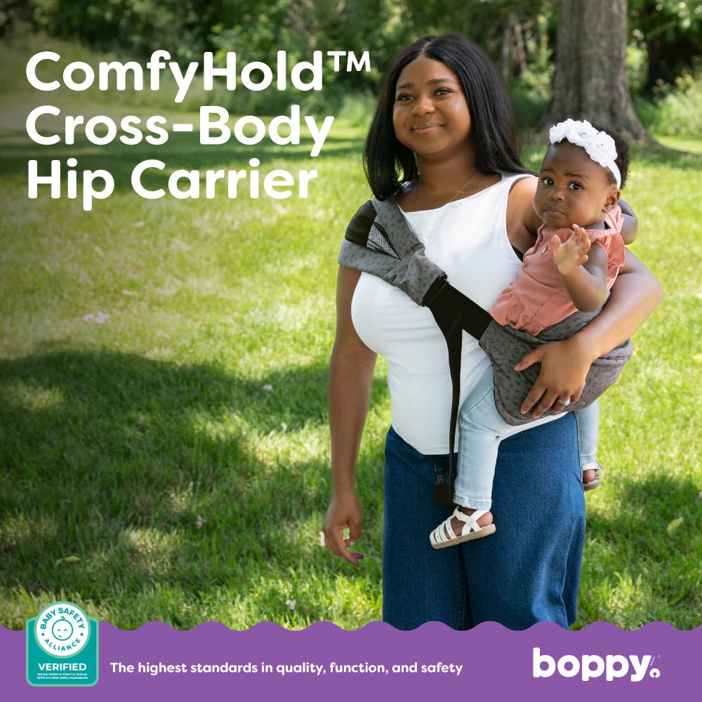 Holding Toddler On Hip ComfyHold Cross-Body Hip Carrier – Boppy