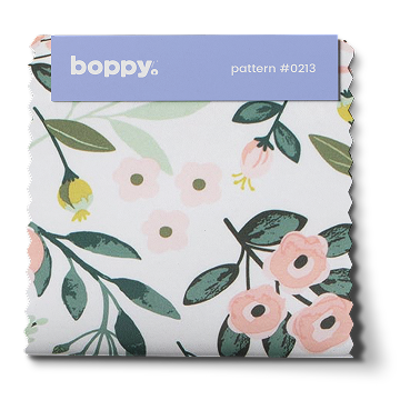 Boppy Fabric swatch with a floral pattern