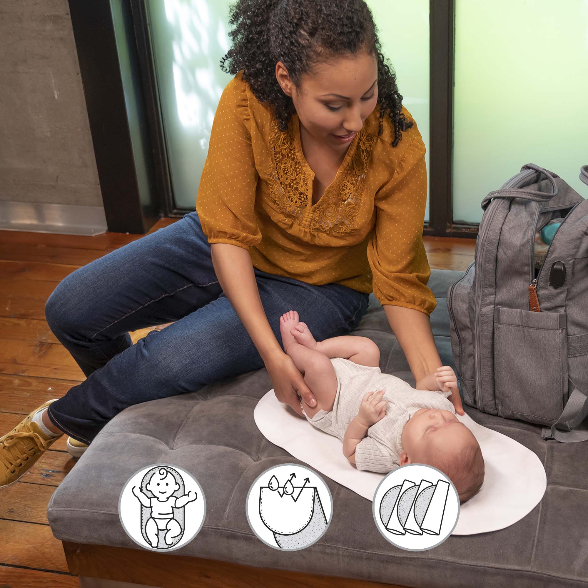 3 Pack Large Waterproof Changing Pad Liners For Babies,Change Table