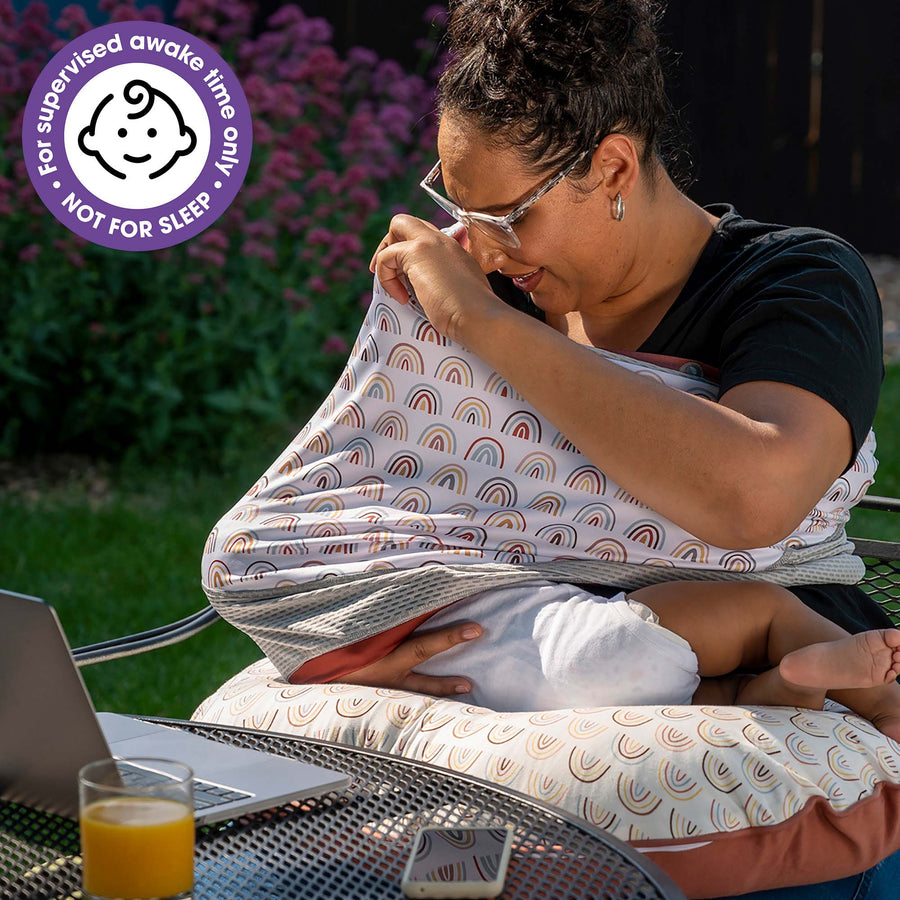 Boppy Organic Original Nursing Support Pillow Cover Spice Rainbows