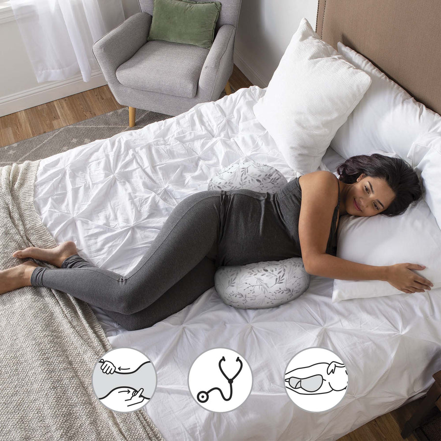 Boppy pregnancy pillow side sleeping position diagram