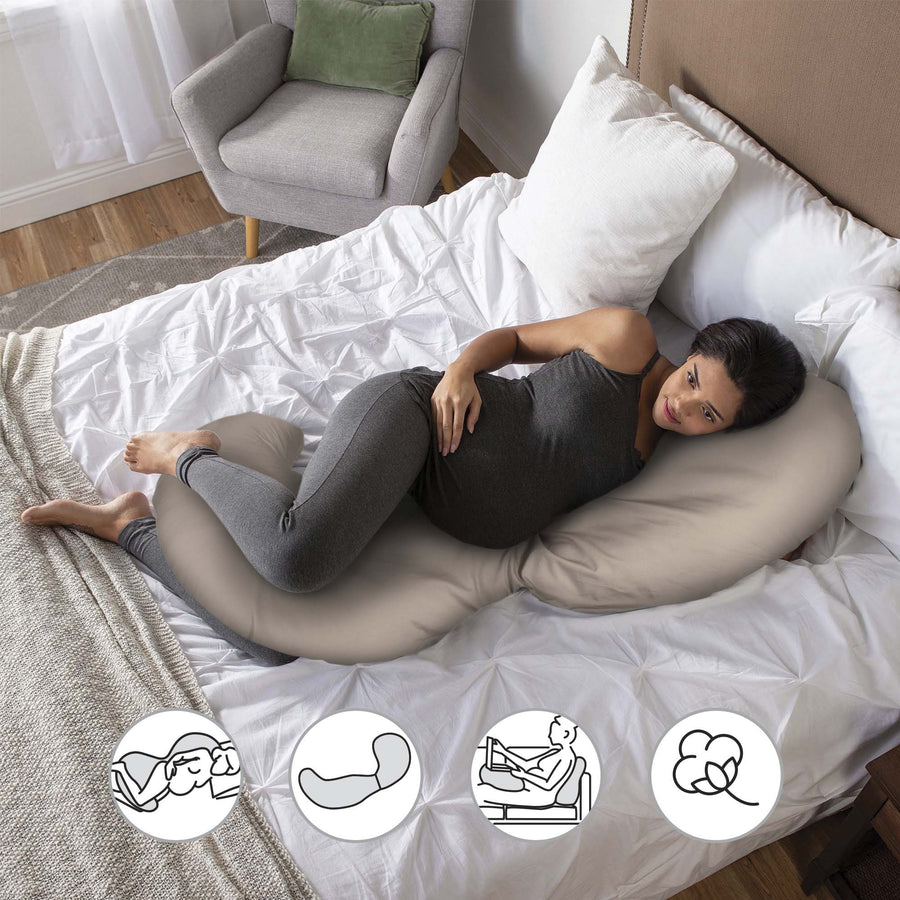 Boppy Total Body Support Pillow with Organic Cotton Cover (Biscuit)